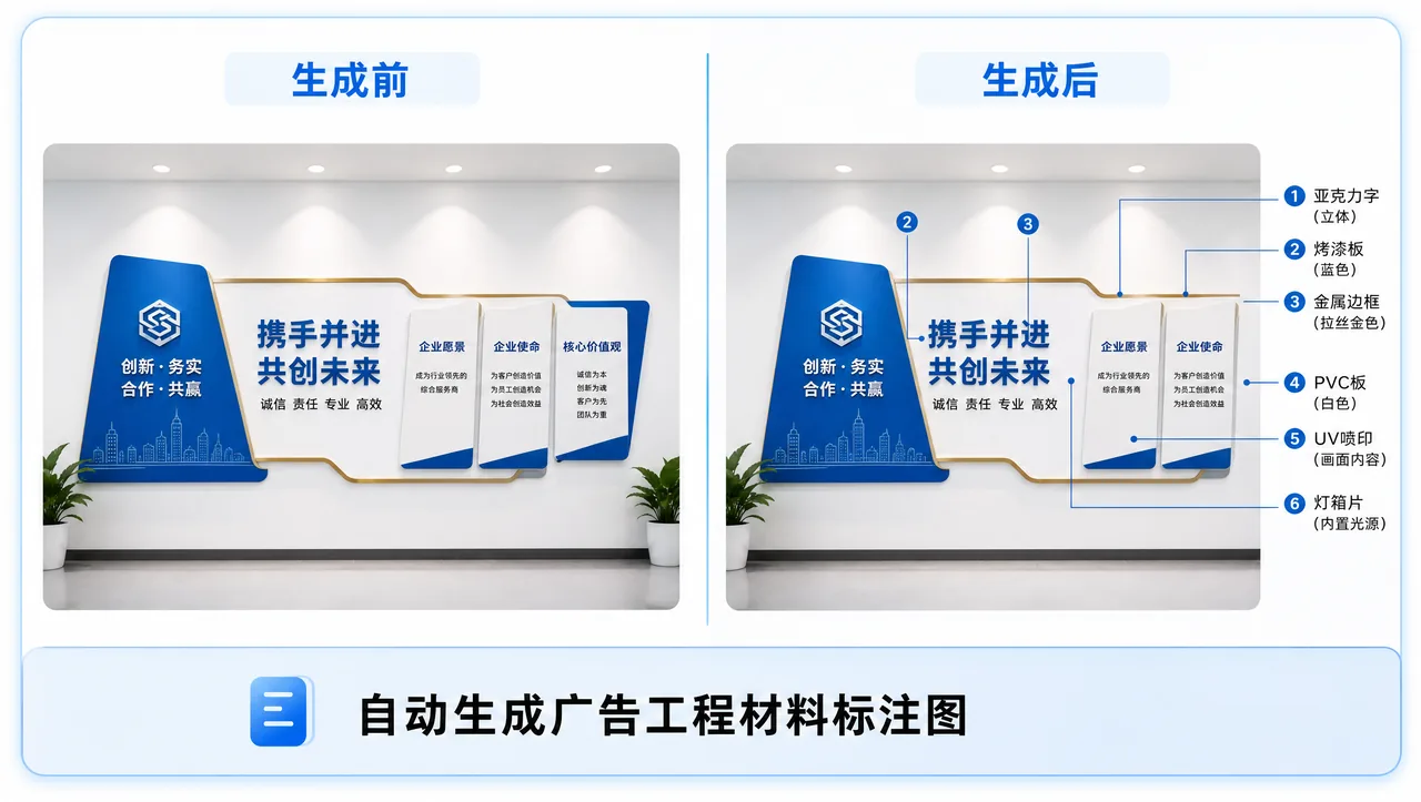 材料标注效果展示图